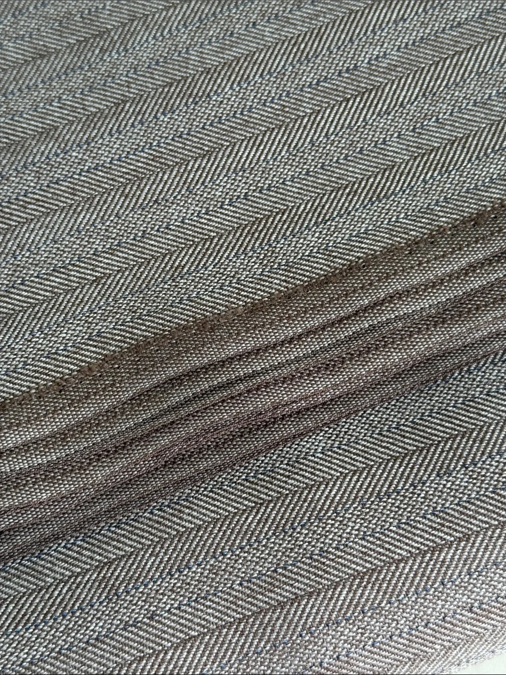 3 Yards Taupe Herringbone Suiting Fabric 58” Wide Drapey Woven Apparel Fabric